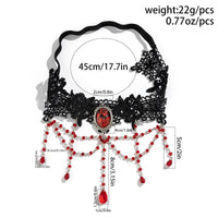 Thumbnail for Gothic Layered Red Crystal Beaded Tassel Elastic Lace Thigh Leg Chain - ArtGalleryZen