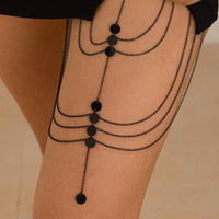 Thumbnail for Gothic Layered Sequin Charm Elastic Thigh Leg Chain - ArtGalleryZen