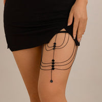 Thumbnail for Gothic Layered Sequin Charm Elastic Thigh Leg Chain - ArtGalleryZen