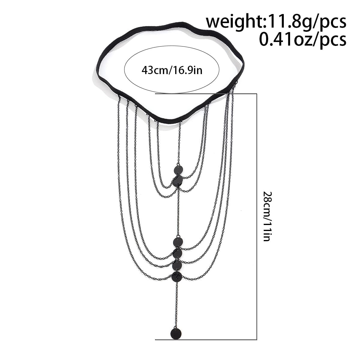 Gothic Layered Sequin Charm Elastic Thigh Leg Chain - ArtGalleryZen