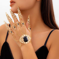 Thumbnail for Gothic Rhinestone Inlaid Five Finger Ring Bracelet - ArtGalleryZen