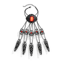 Thumbnail for Gothic Rhinestone Inlaid Five Finger Ring Bracelet - ArtGalleryZen