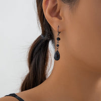 Thumbnail for Gothic Rhinestone Waterdrop Hoop Earrings - ArtGalleryZen