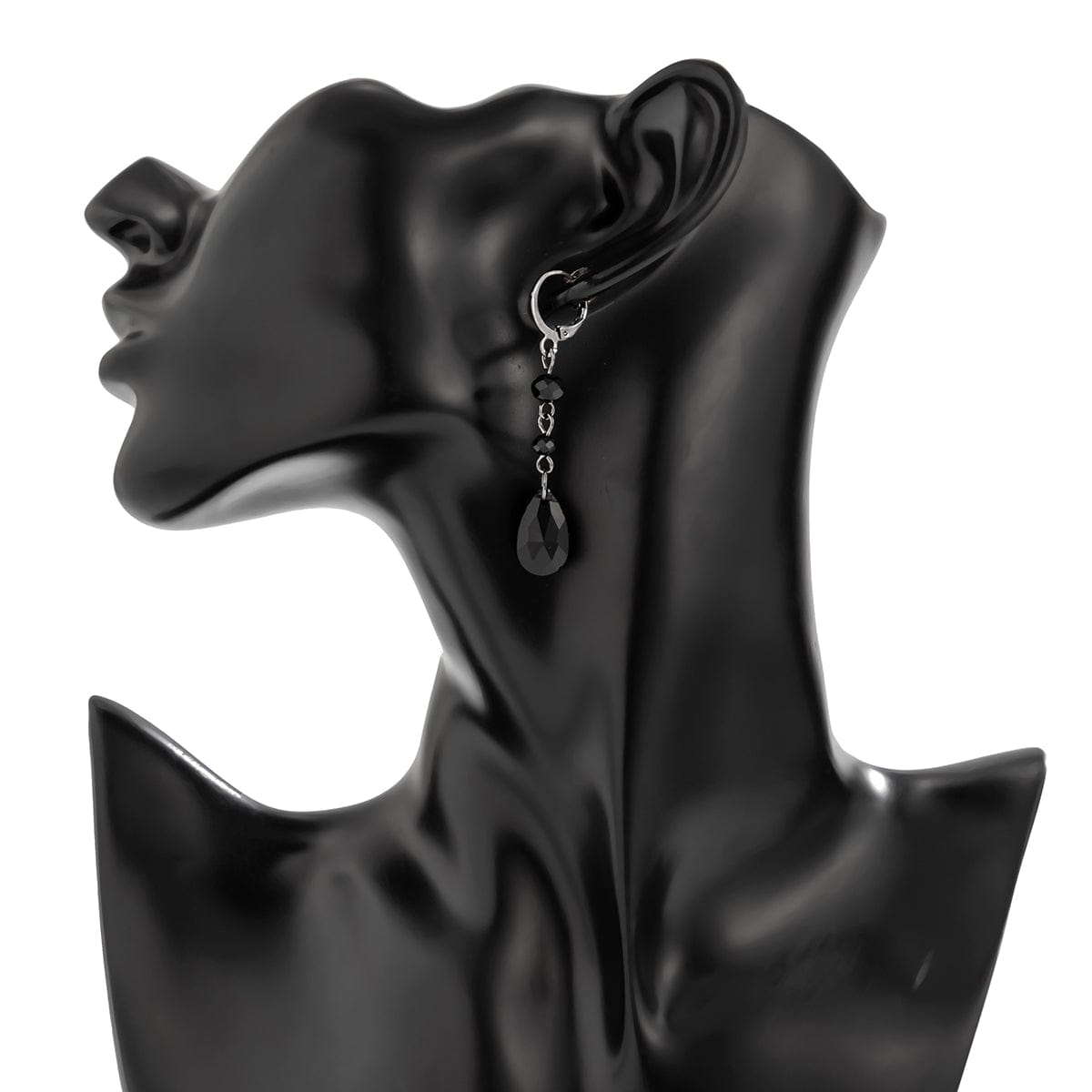 Gothic Rhinestone Waterdrop Hoop Earrings - ArtGalleryZen