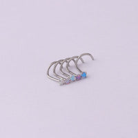 Thumbnail for Gradient 2mm Opal Titanium Steel Nose Piercing Nose Stud - ArtGalleryZen