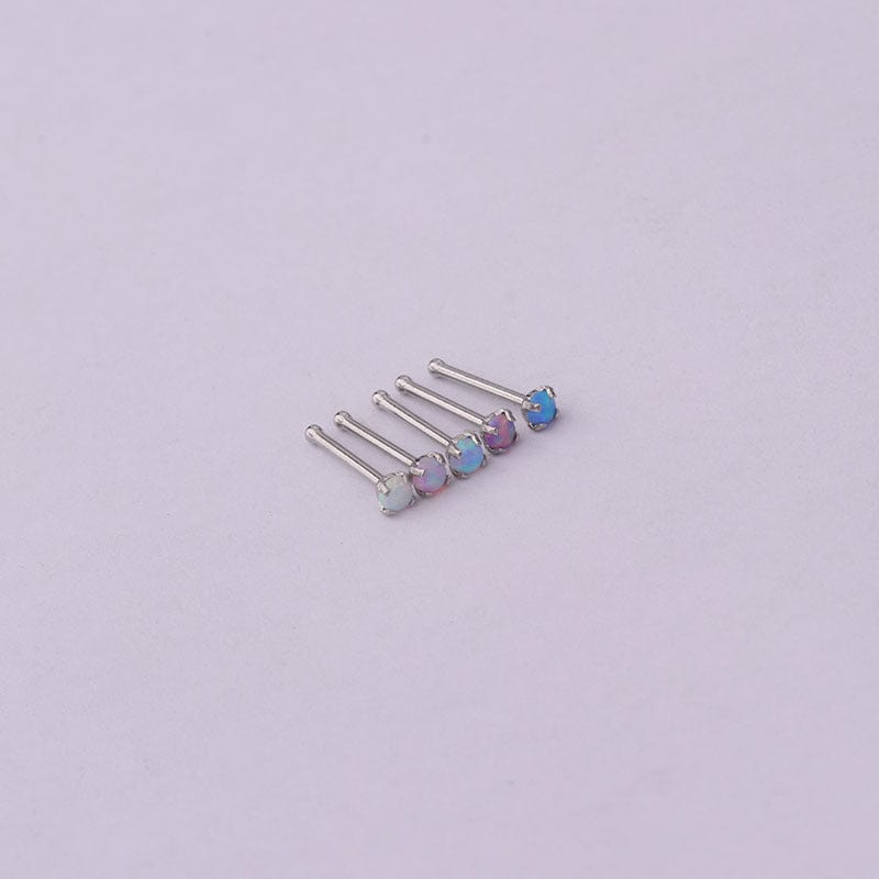 Gradient 2mm Opal Titanium Steel Nose Piercing Nose Stud - ArtGalleryZen