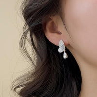 Thumbnail for Gradient Crystal Stone Inlaid Rhinestone Dangle Butterfly Earrings - ArtGalleryZen
