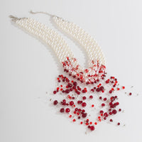 Thumbnail for Halloween Chunky Crystal Tassel Dripping Blood Pearl Chain Choker Necklace - ArtGalleryZen