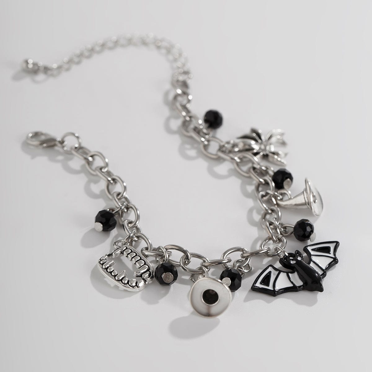 Halloween Crystal Tassel Bat Spider Fangs Pendant Bracelet - ArtGalleryZen