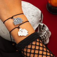 Thumbnail for Halloween Cute Ghost Pendant Wax Cord Bracelet Set - ArtGalleryZen