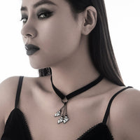 Thumbnail for Halloween Ghost Pendant Velvet Necklace - ArtGalleryZen