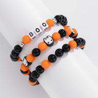 Thumbnail for Halloween Theme Ghost Letter Charm Crystal Beaded Bracelet Set - ArtGalleryZen