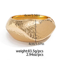 Thumbnail for Hammered Gold Silver Plated Irregular Wide Cuff Bangle Bracelet - ArtGalleryZen