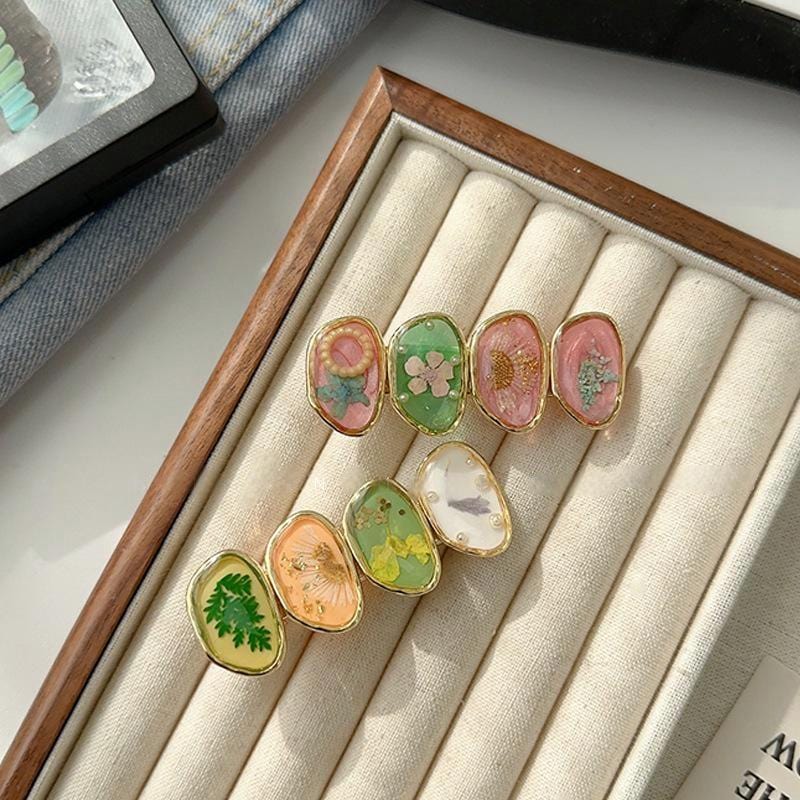 Handmade Baroque Sweet Floral Amber Hair Clip - ArtGalleryZen