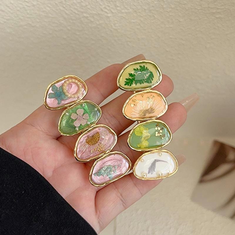 Handmade Baroque Sweet Floral Amber Hair Clip - ArtGalleryZen