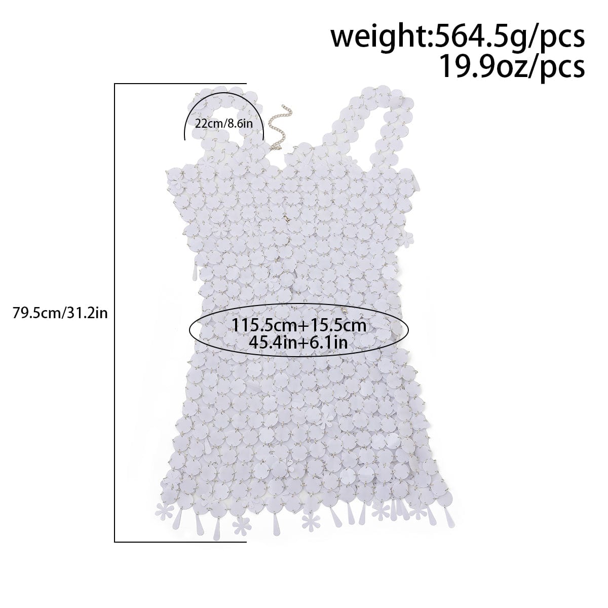 Handmade Black White Sequins Tassel Patchwork Nightclub Party Strappy Dress - ArtGalleryZen