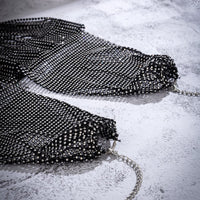 Thumbnail for Handmade Bling Rhinestone Fishnet See Through Mesh Tassel Bra - ArtGalleryZen