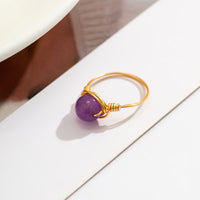 Thumbnail for Handmade Colorful Chalcedony Stone Ring - ArtGalleryZen