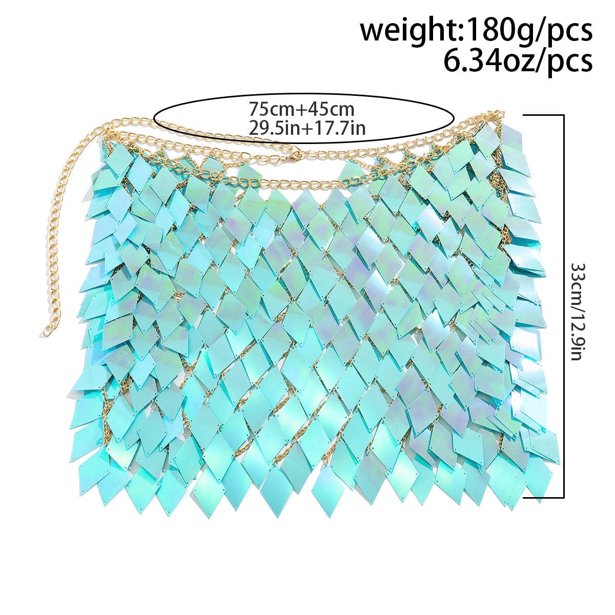 Handmade Colorful Rhombic Sequins Patchwork Strappy Nightclub Party Skirt - ArtGalleryZen