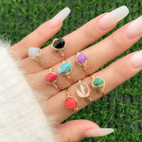 Thumbnail for Handmade Colorful Turquoise Stone Ring - ArtGalleryZen