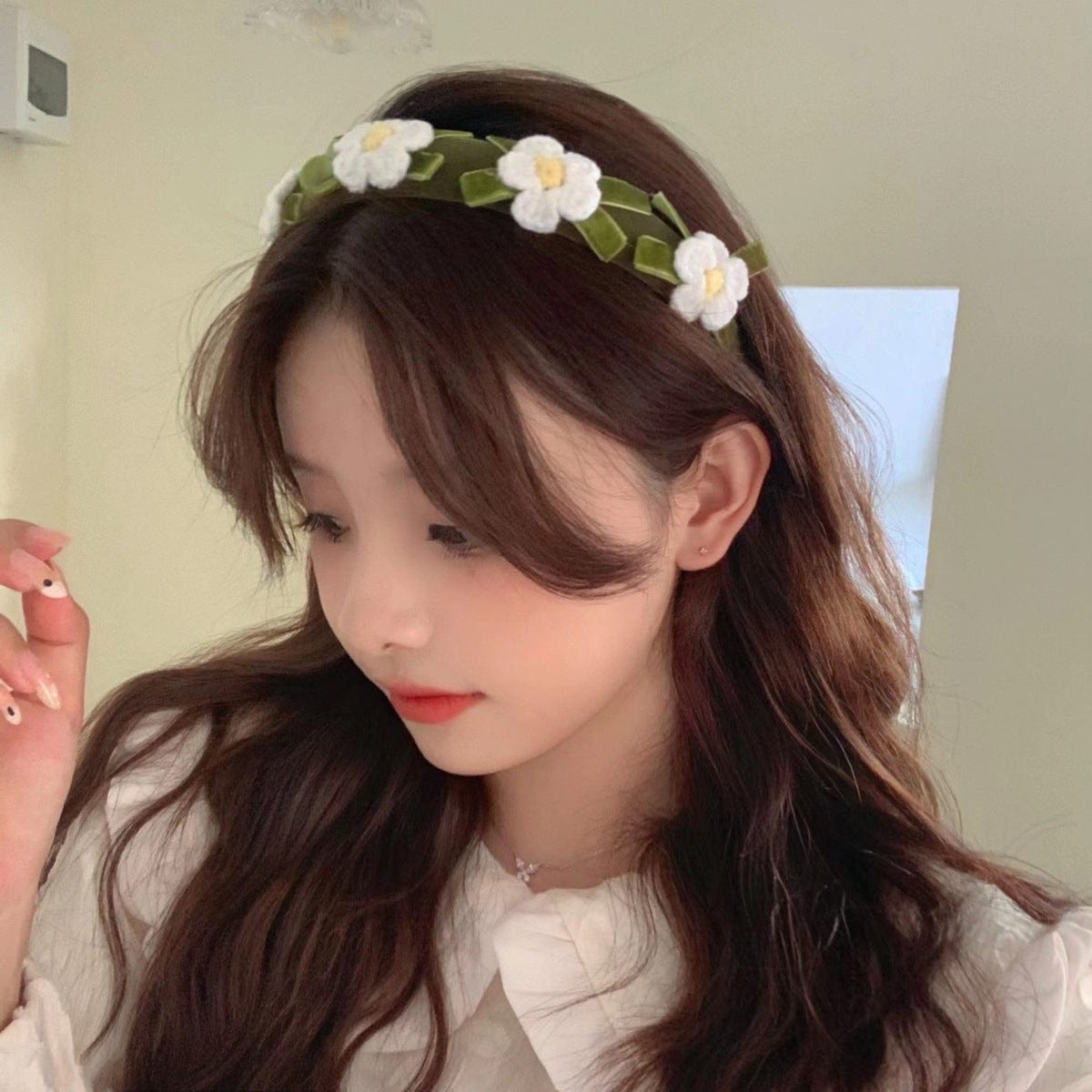 Handmade Crochet Flower Hair Band - ArtGalleryZen