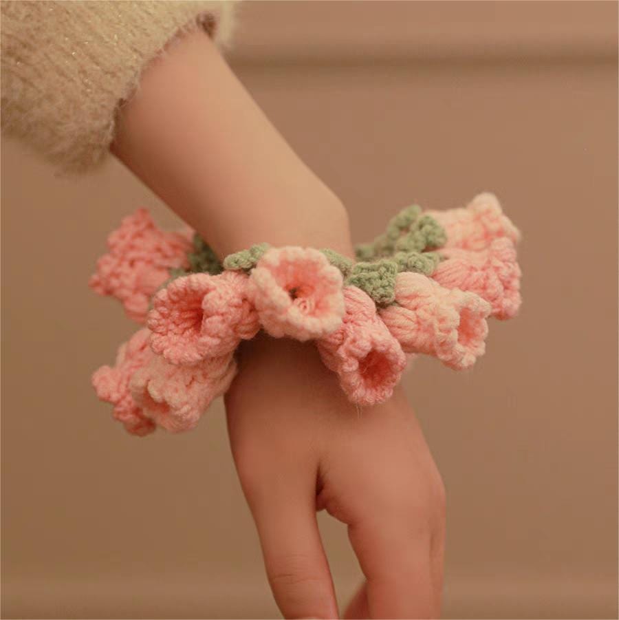 Handmade Crochet Lily Of The Valley Chignon Hair Band - ArtGalleryZen