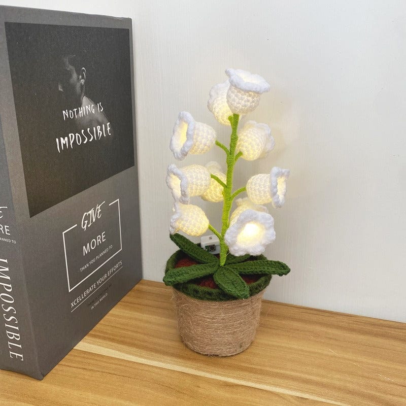 Handmade Crochet Lily Of The Valley Night Light - ArtGalleryZen