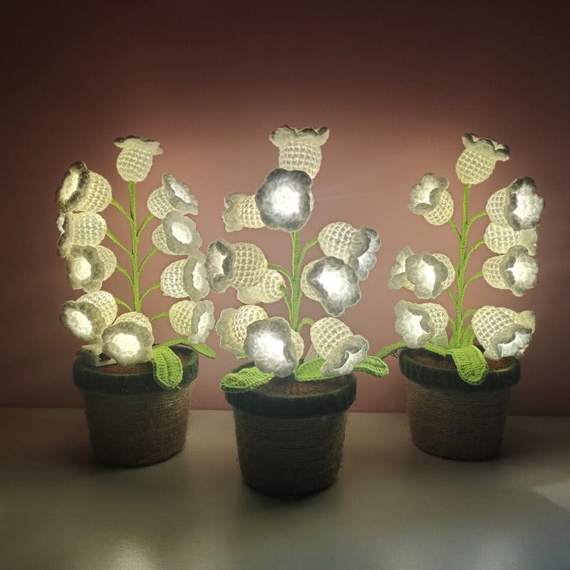 Handmade Crochet Lily Of The Valley Night Light - ArtGalleryZen