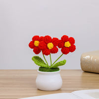 Thumbnail for Handmade Crochet Potted Daisy Flower - ArtGalleryZen
