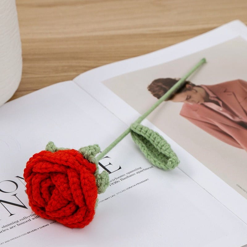 Handmade Crochet Rose Flower - ArtGalleryZen