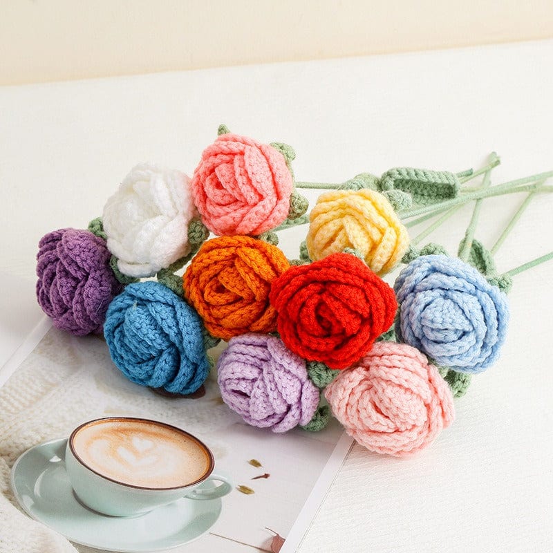 Handmade Crochet Rose Flower - ArtGalleryZen