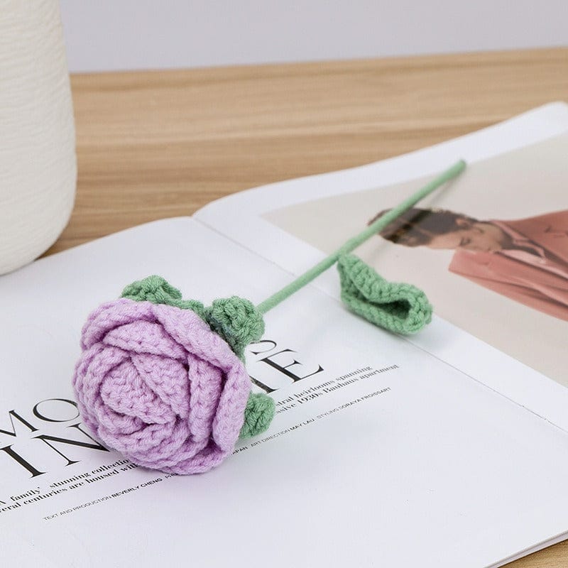 Handmade Crochet Rose Flower - ArtGalleryZen