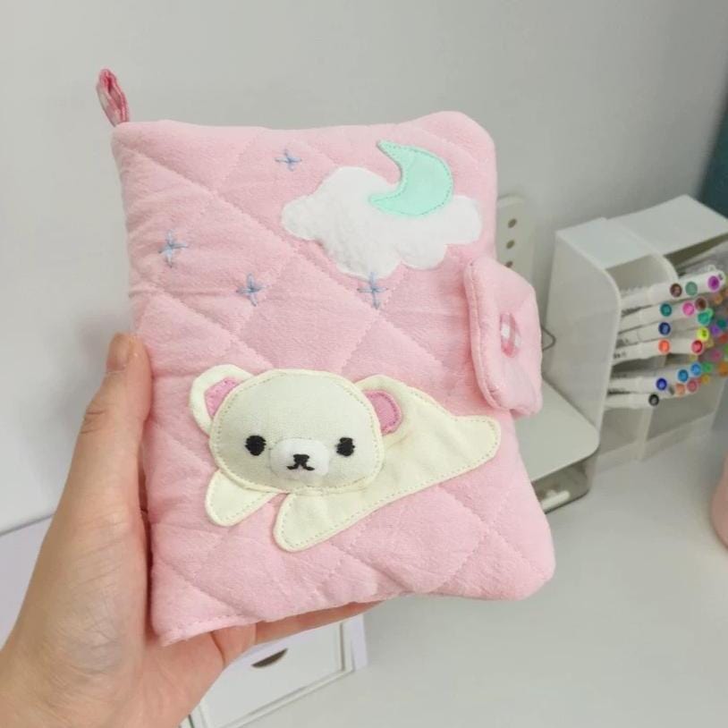 Handmade Cute Korilakkuma A5 A6 Fabric Binder Cover - ArtGalleryZen