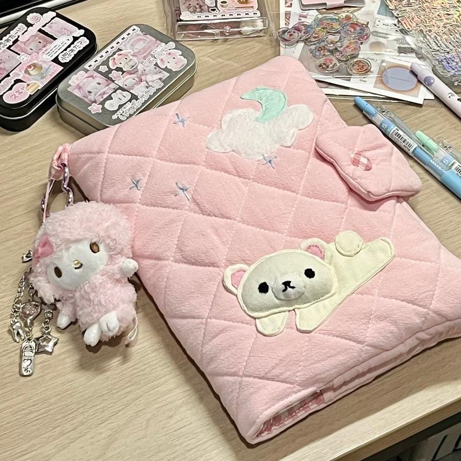 Handmade Cute Korilakkuma A5 A6 Fabric Binder Cover - ArtGalleryZen