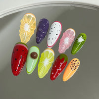 Thumbnail for Handmade Fruit Party 3D Press on Nails False Nail - ArtGalleryZen