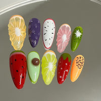 Thumbnail for Handmade Fruit Party 3D Press on Nails False Nail - ArtGalleryZen