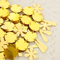 Thumbnail for Handmade Gold Silver Plated Sequins Tassel Patchwork Nightclub Party Strappy Dress - ArtGalleryZen