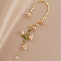 Thumbnail for Handmade Lily Of The Valley Dangle Ear Wrap Earrings - ArtGalleryZen