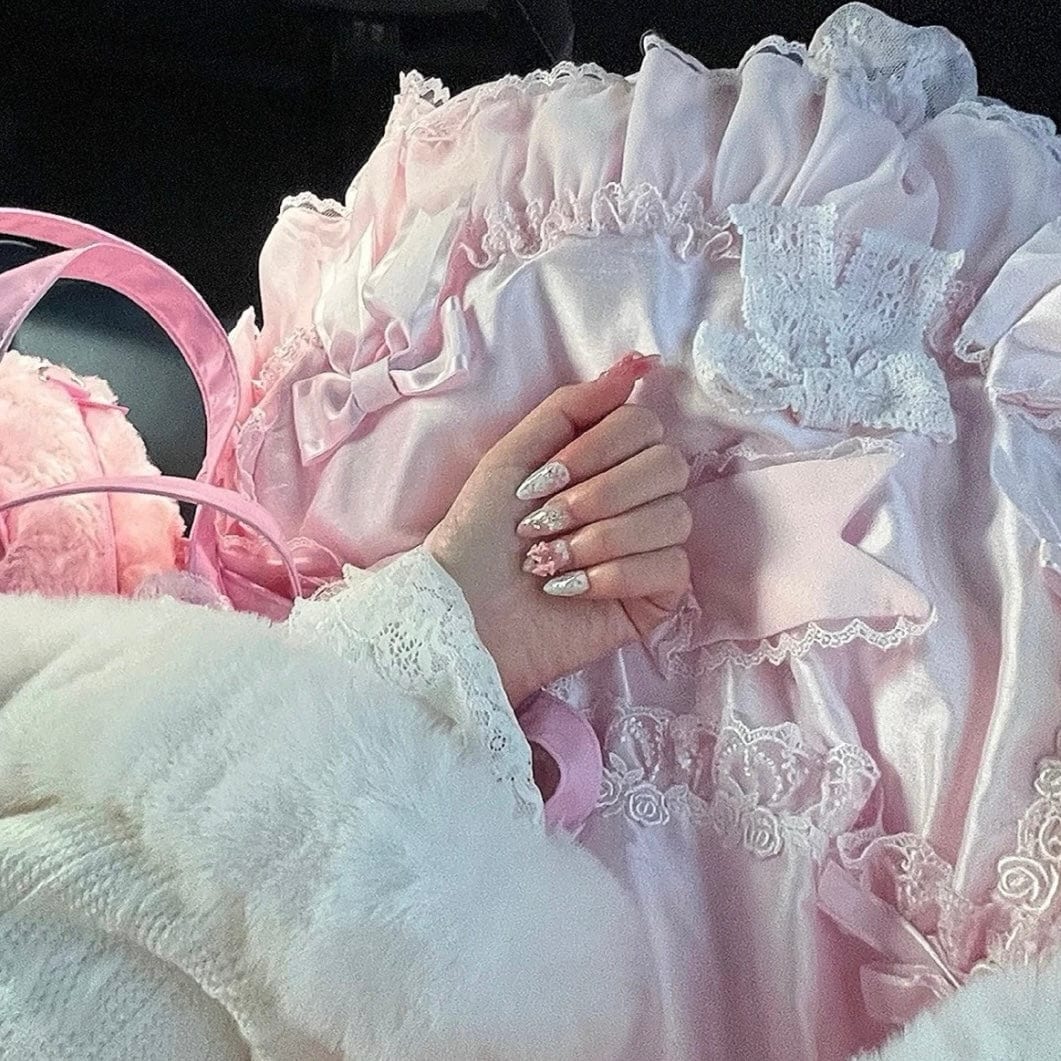 Handmade My Melody Winter Snowflake 3D Press on Nails False Nail - ArtGalleryZen