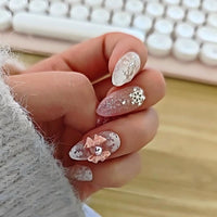 Thumbnail for Handmade My Melody Winter Snowflake 3D Press on Nails False Nail - ArtGalleryZen
