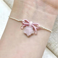 Thumbnail for Handmade Natural Chalcedony Stone Bowknot Star Bracelet - ArtGalleryZen
