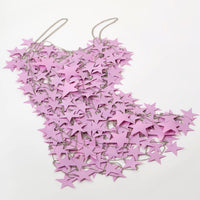 Thumbnail for Handmade Pink Black Star Sequins Patchwork Rave Party Mini Dress - ArtGalleryZen