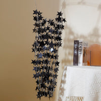 Thumbnail for Handmade Pink Black Star Sequins Patchwork Rave Party Mini Dress - ArtGalleryZen