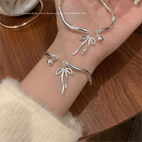 Thumbnail for Handmade Silver Ribbon Bangle Bracelet - ArtGalleryZen
