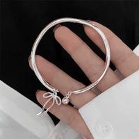 Thumbnail for Handmade Silver Ribbon Bangle Bracelet - ArtGalleryZen