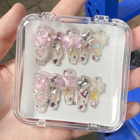 Thumbnail for Handmade Y2K Gummy Bears Bowknot 3D Press on Nails False Nail - ArtGalleryZen