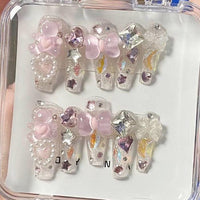 Thumbnail for Handmade Y2K Gummy Bears Bowknot 3D Press on Nails False Nail - ArtGalleryZen