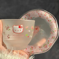 Thumbnail for Hello Kitty Flower Glass Teacup And Saucer Set - ArtGalleryZen