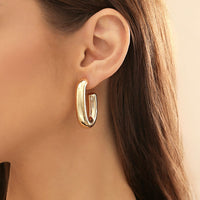 Thumbnail for Chic Gold Silver Plated U Shaped Hoop Earrings - ArtGalleryZen