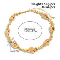 Thumbnail for Irregular Gold Silver Tone CCB Beaded Chain Necklace - ArtGalleryZen